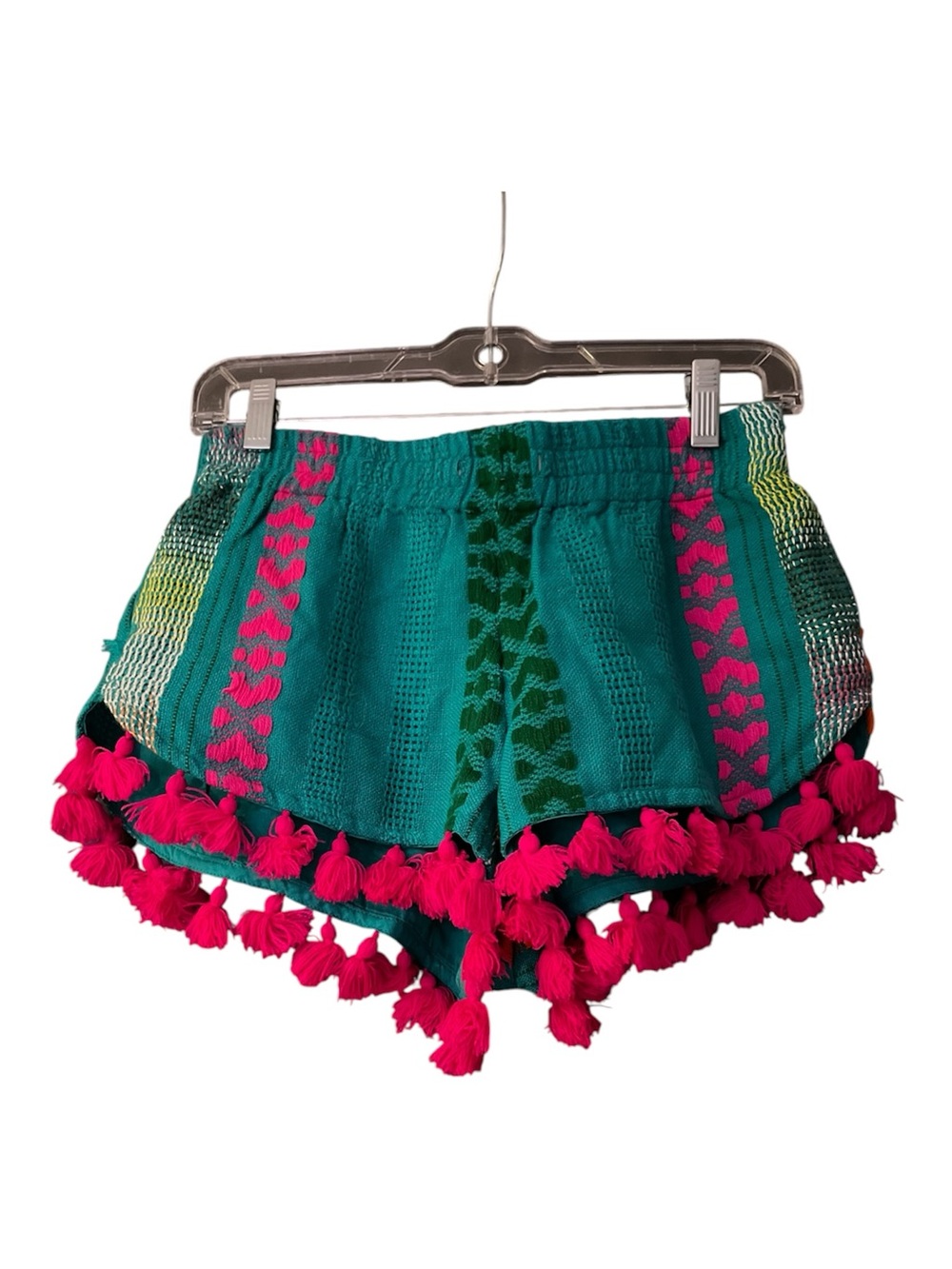 Judith march Crotchet Tassel Shorts Size Medium Boho Festival Teal Pink *Read*